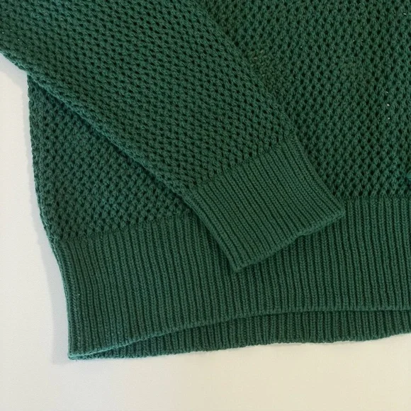 27 Miles Malibu Après Golf Pullover Mesh Stitch Cotton Knit Sweater Green Medium - Picture 12 of 16